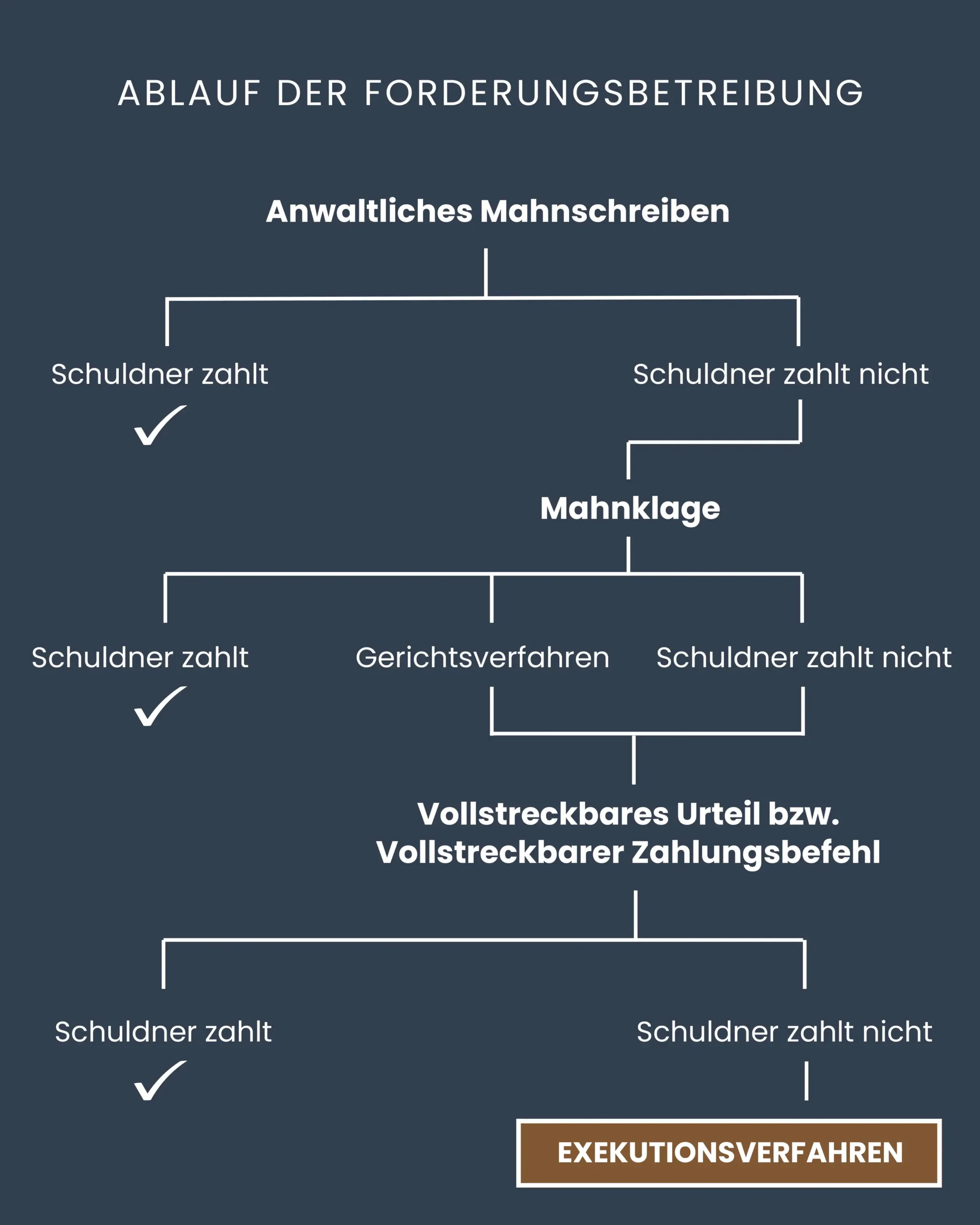 Ablauf der Forderungsbetreibung Ablauf der Forderungsbetreibung